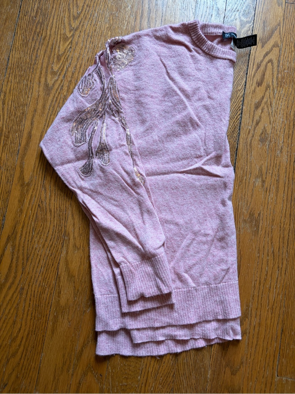 INC International Concepts Blush Pink Sequin Sweater Size S